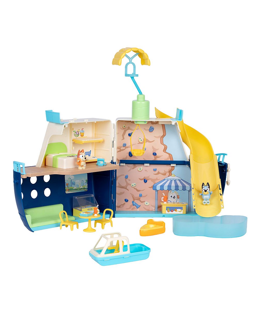 Bluey Cruise Ship 6-Play-Area 13-Piece Playset, Ages 3+