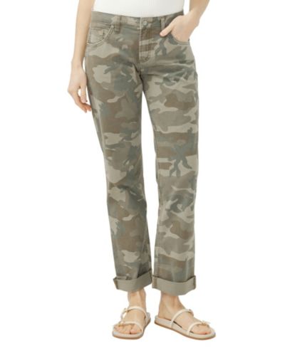 Silver Jeans Co. Women's Chelsea Mid-Rise Straight-Leg Camo Jeans