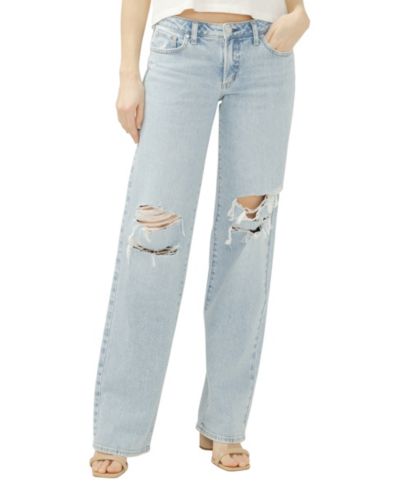 Silver Jeans Co. Women's Loose & Low-Rise Straight-Leg Jeans