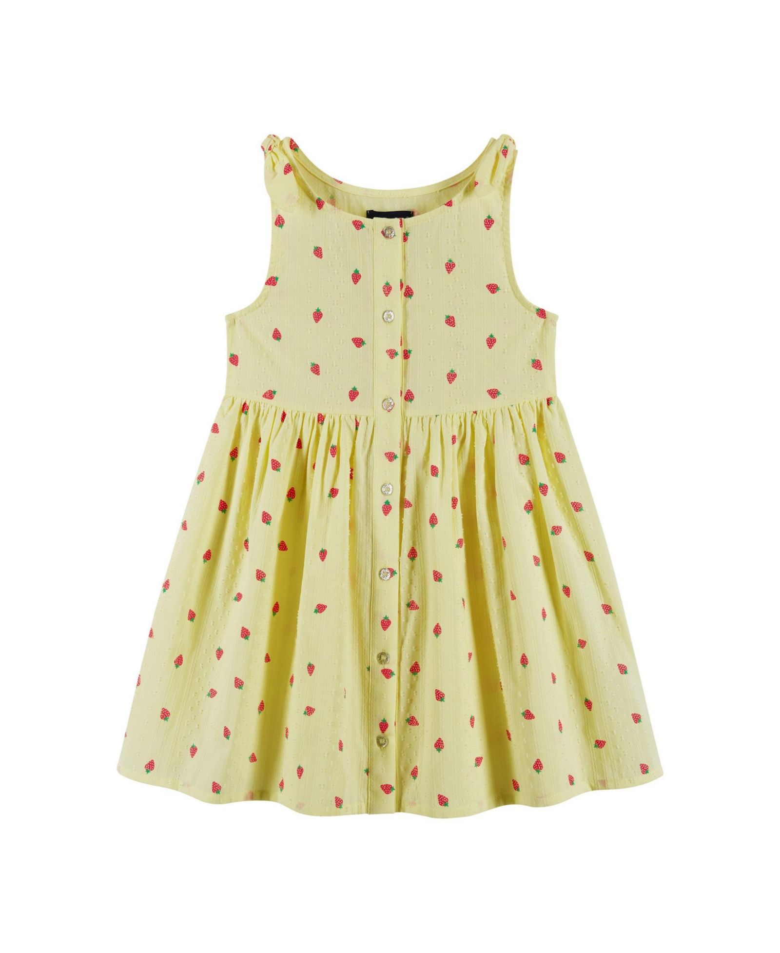 Andy & Evan Toddler Girls Strawberry Printed Button Front Dress