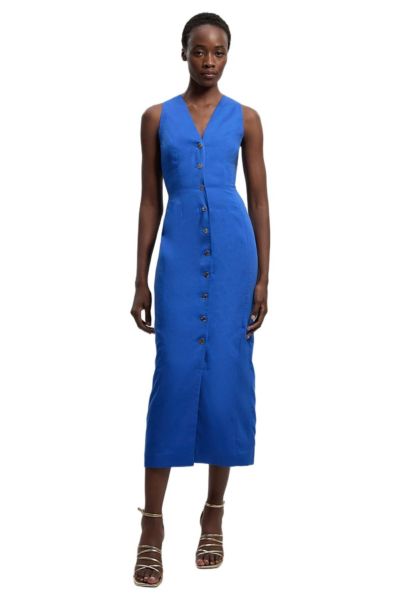 Женское платье Karen Millen Tailored Linen Corset Back Midi