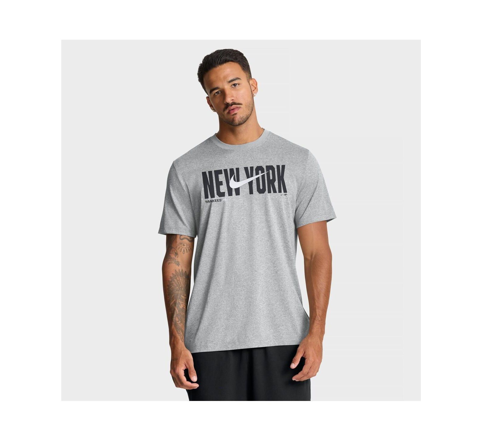 Nike Men's Heather Gray New York Yankees Swoosh Legend Dri-FIT T-Shirt