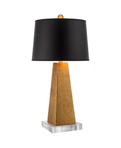 Современная настольная лампа Possini Euro Design Obelisk с квадратным основанием, абажур Paper Drum