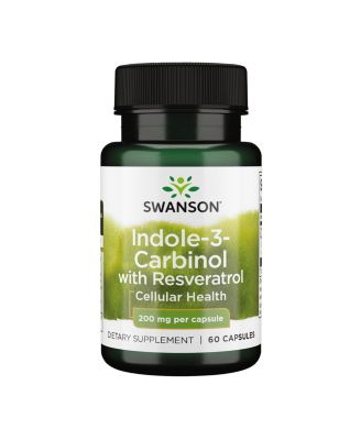 Swanson Indole-3-Carbinol with Resveratrol I3C Supplement for Cellular Protection Supports Healthy Hormone Balance 60 Capsules