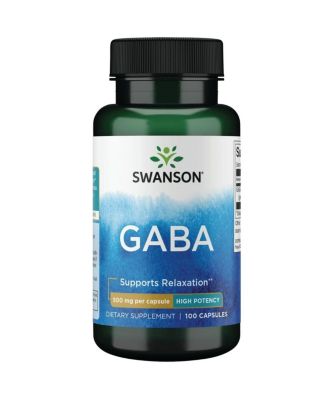Swanson GABA Amino Acid Supplement for Calm, Relaxation and Sleep Support High Potency Formula for Healthy Stress Levels 100 Capsules