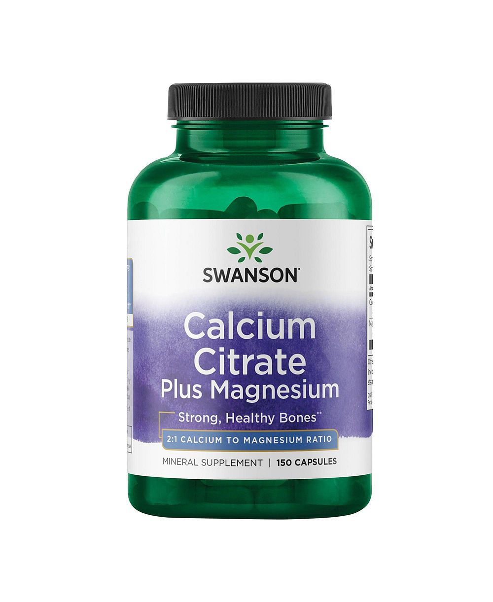 Минеральная добавка Swanson calcium citrate plus magnesium, 150 капсул