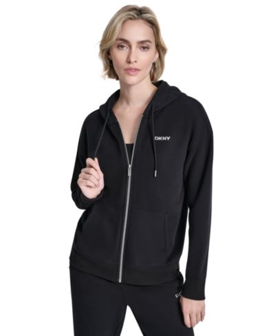 DKNY Sport женский флисовый худи с металлическим логотипом Bubble