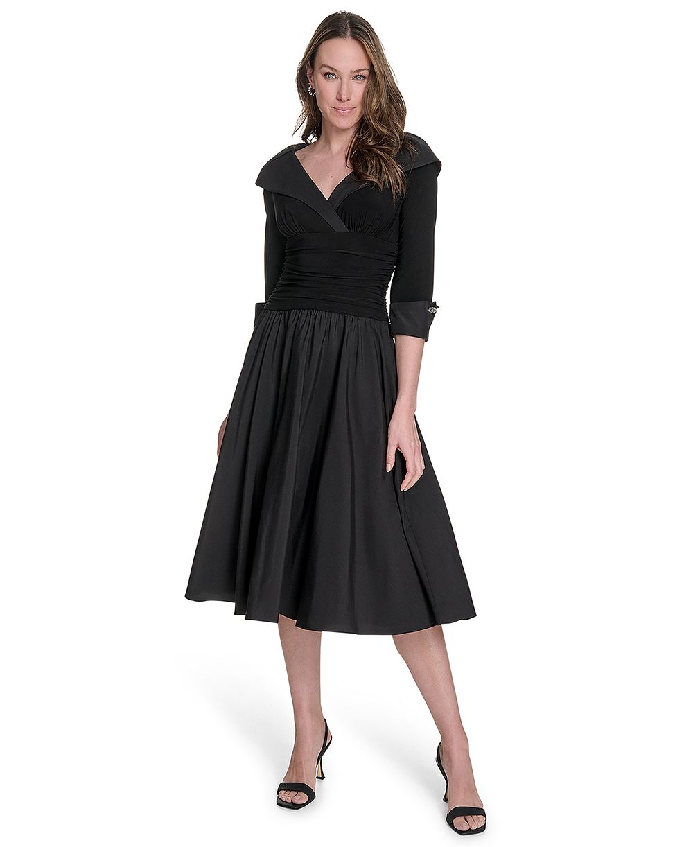 Jessica Howard Women's Surplus Bodice Ruched Waist Midi Dress