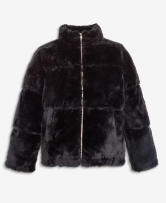 Steve Madden Girls' 4-16 Faux Fur Puffer Jacket