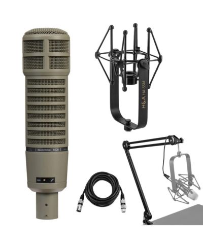 Динамический кардиоидный микрофон Electro-Voice RE20 с шокмаунтом, плечом и кабелем XLR 15'