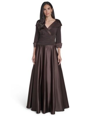 Jessica Howard Women's 3/4-Sleeve Portrait Collar Rhinestone-Cuff Dress