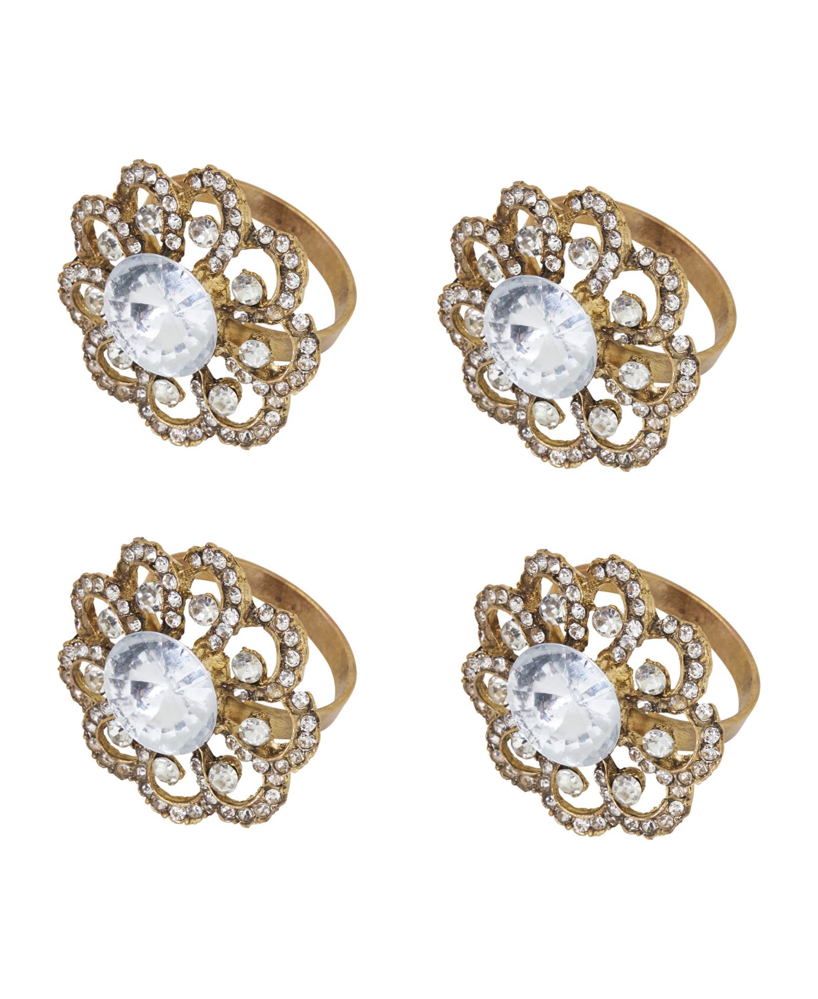 Saro Lifestyle набор из 4 колец для салфеток Polished Napkin Rings