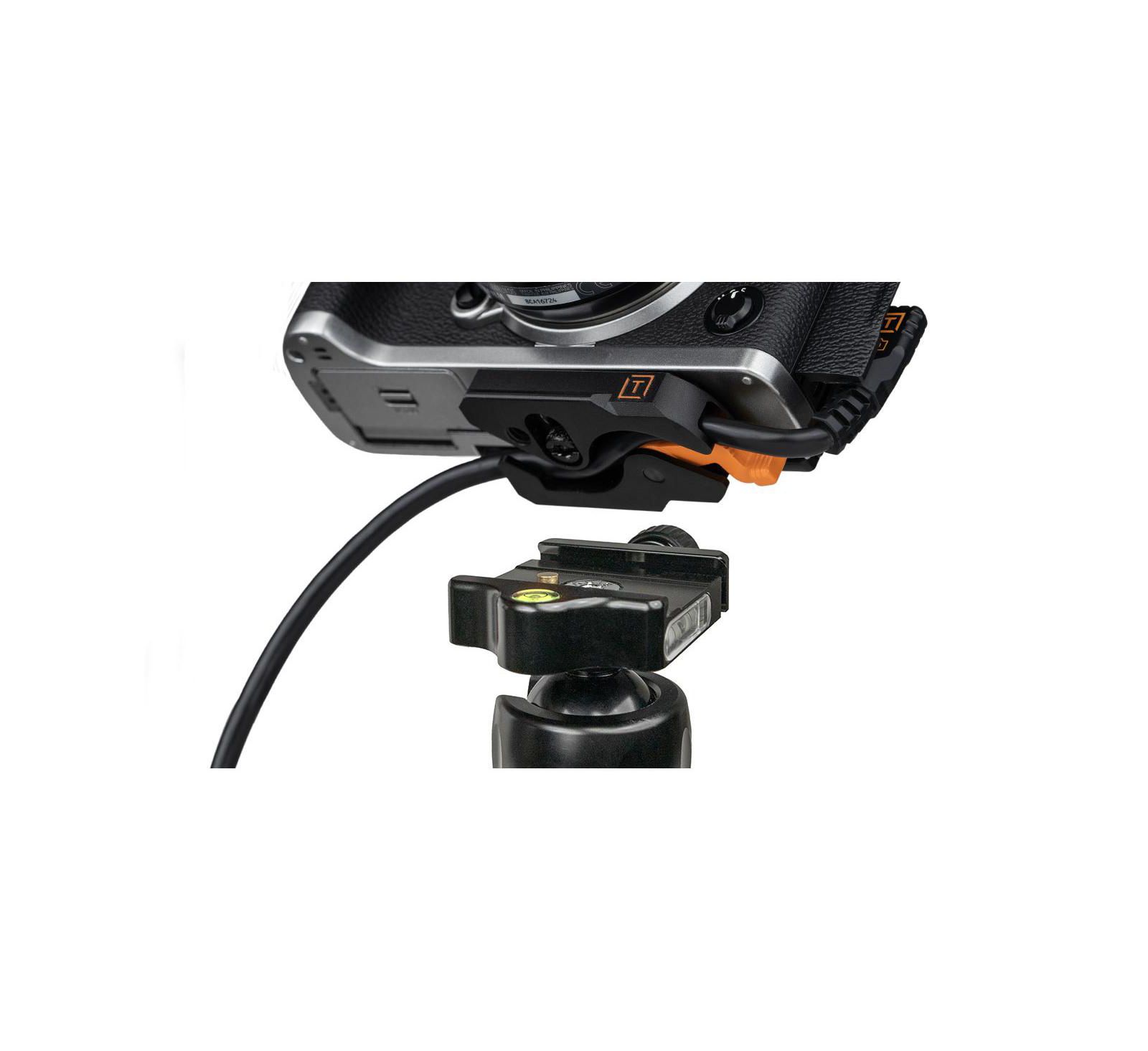 Пластина Tether Tools LeverLock и кабель TetherPro Optima 10G 15' USB-C прямой к USB-C угловой