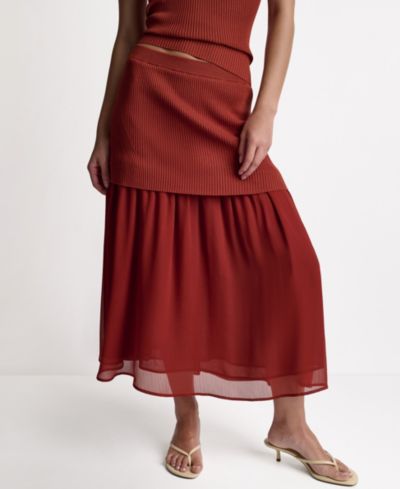 Женская миди-юбка BCBG Women's Mix Media Circular