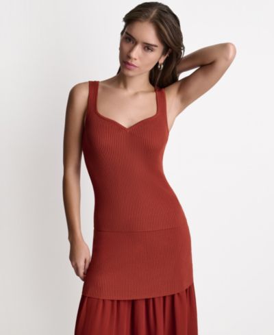 Женский трикотажный топ BCBG без рукавов с ребристой текстурой