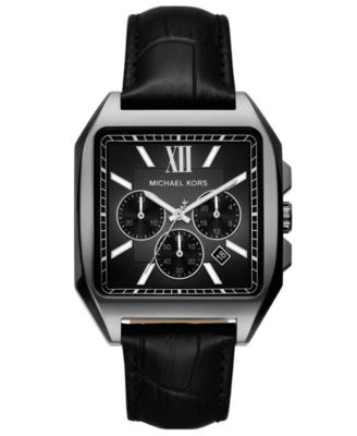 MICHAEL Michael Kors мужские кварцевые хронографические часы с черным кожаным ремешком Hayes Sport 40 мм