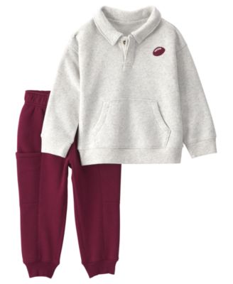 Carter's Детский комплект Carter's Toddler Boys' 2T-5T Football Fleece Polo Sweatshirt и Jogger Pants, 2-Piece Set