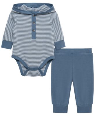 Детский комплект из боди с капюшоном и брюк Little Me с принтом медведя, 2 части
