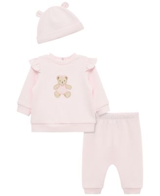 Комплект из 3 предметов Little Me Baby Girls' Dainty Bears (топ, брюки, шапка)