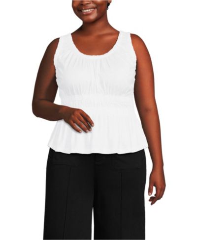 Женский майка-топ Lands' End Plus Size Slub Rouched