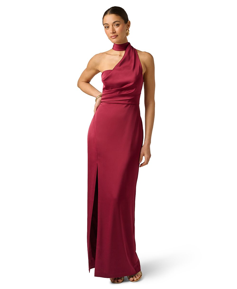 Женское вечернее платье Adrianna Stretch Satin Halter Neck Ball Gown