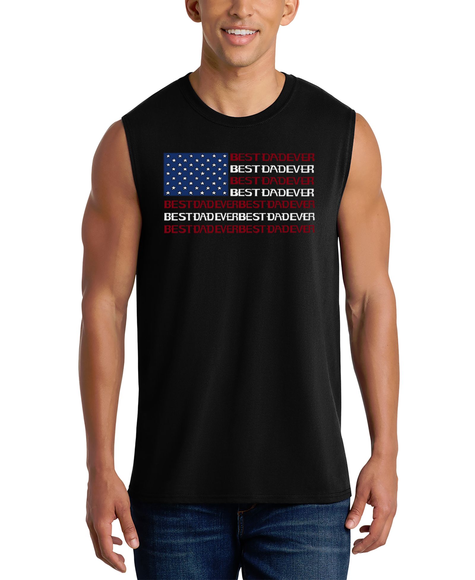 Мужской топ LA Pop Art Best Dad Ever American Flag