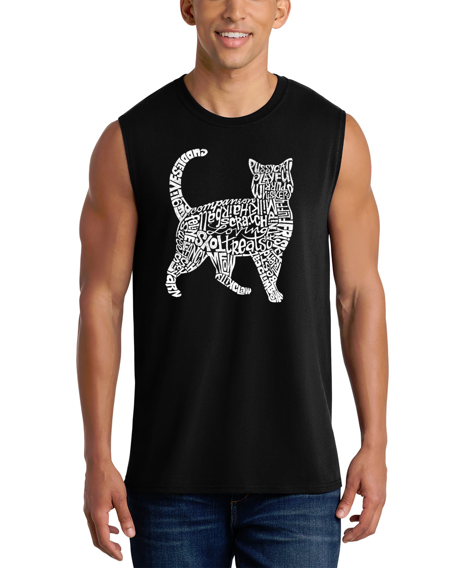 Мужской топ LA Pop Art Walking Cat Graphic Tank Top