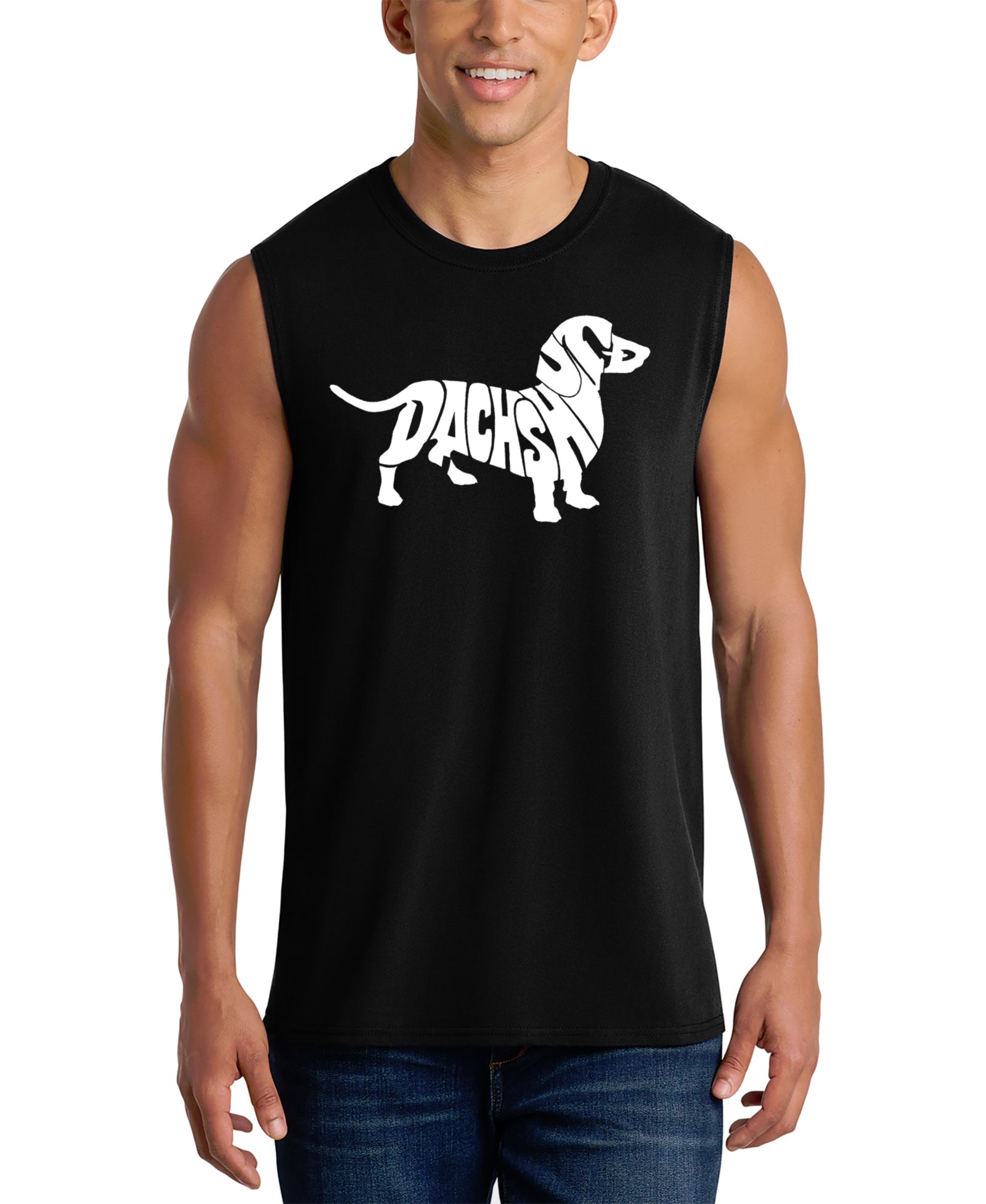 Мужской топ LA Pop Art Dachshund Word Art Graphic Tank Top