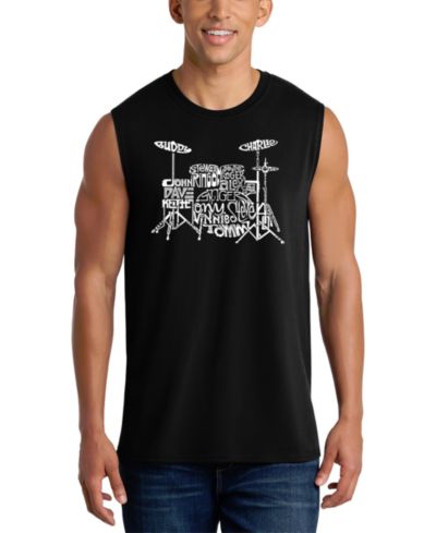 Мужская майка LA Pop Art с графическим принтом Drum Set Word Art