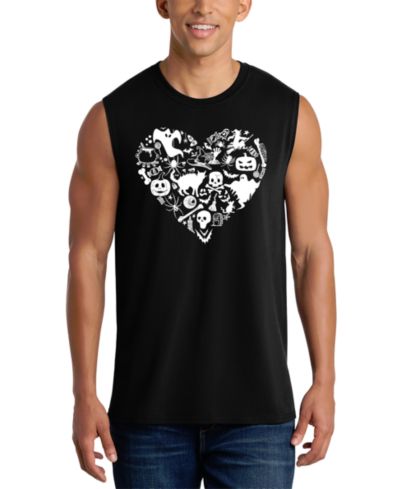 LA Pop Art Мужской майка с принтом Skull Pattern Heart Word Art Graphic