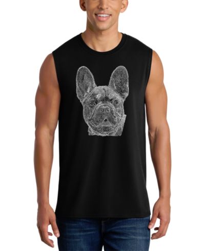 LA Pop Art Мужской топ без рукавов с принтом French Bulldog Face