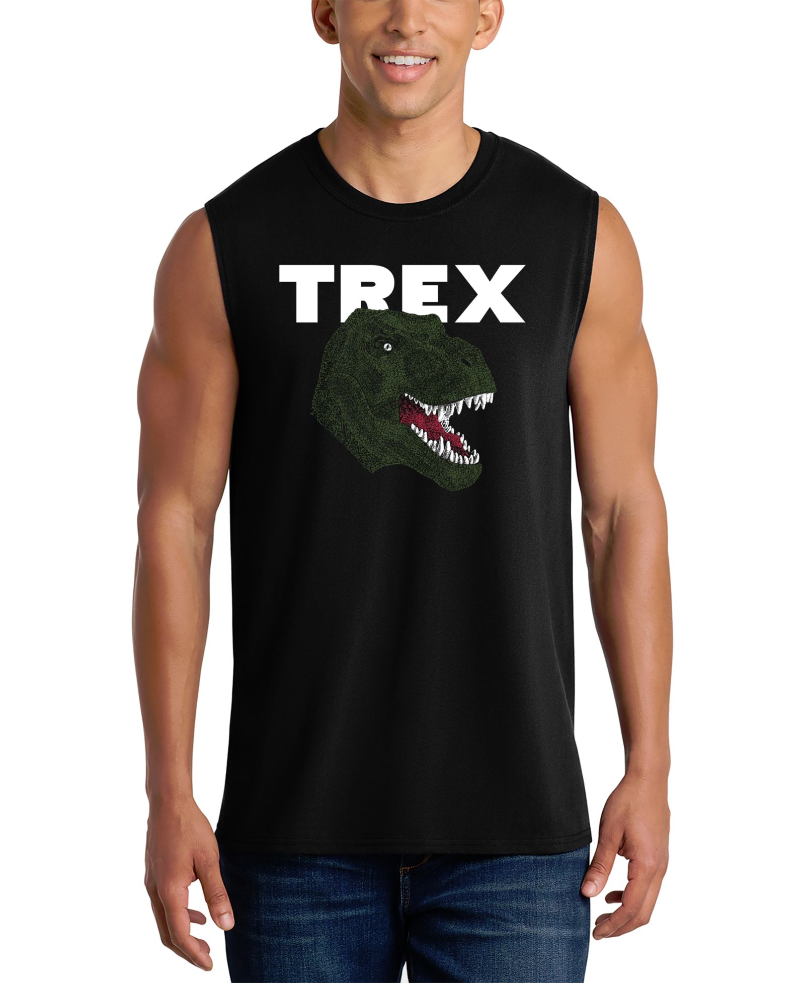 Мужской майка-топ LA Pop Art T-Rex Dinosaur Head Graphic