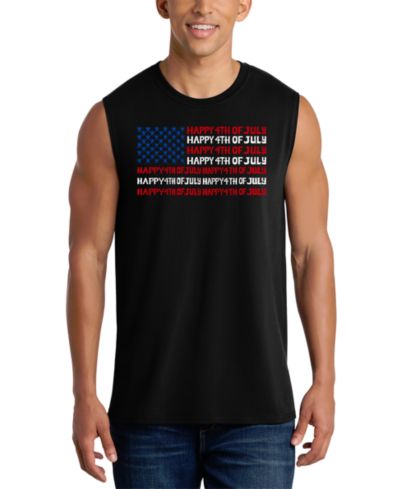 Мужская майка LA Pop Art с принтом American Flag Word Art