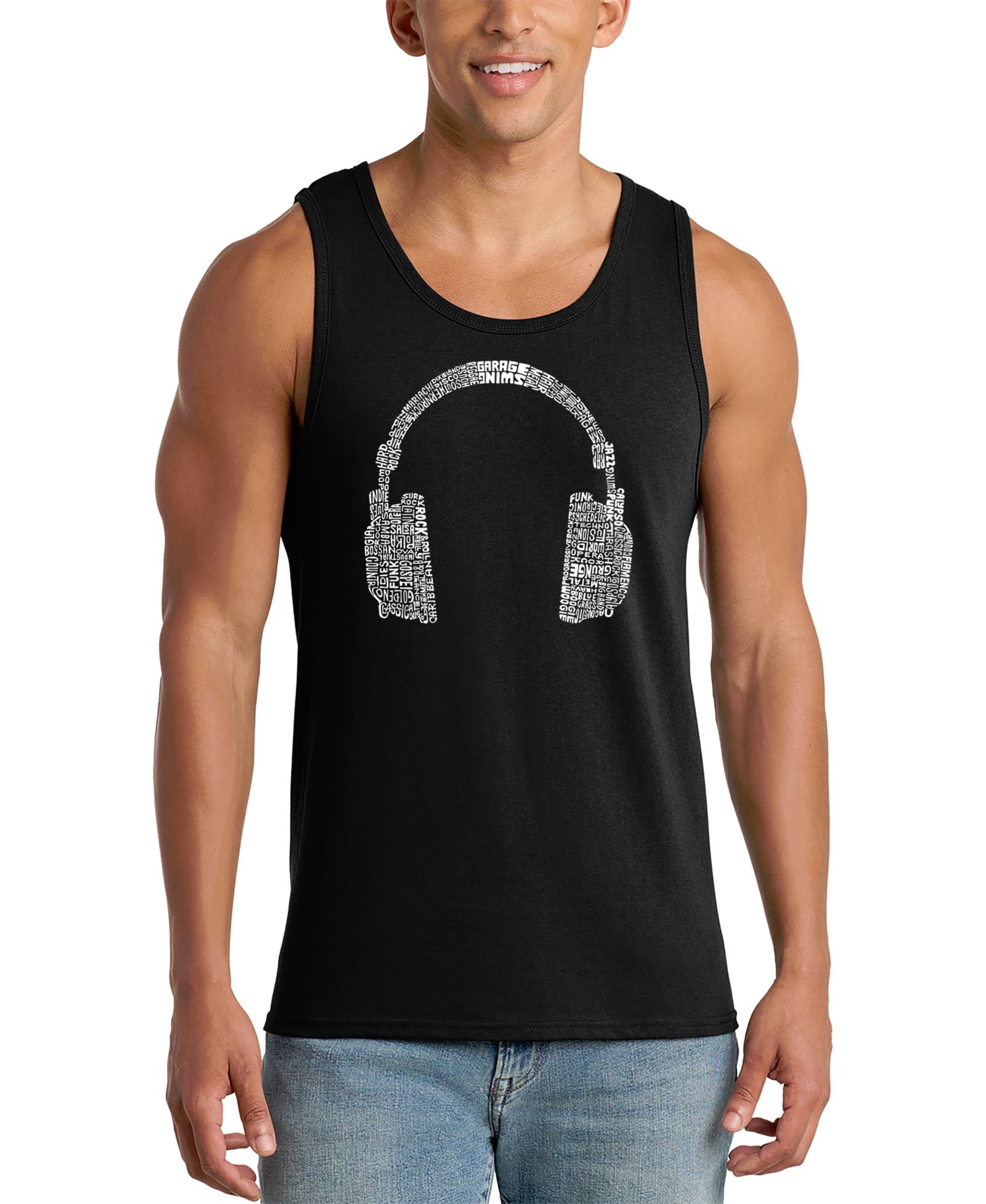 Мужская майка LA Pop Art Headphone Word Art Tank Top