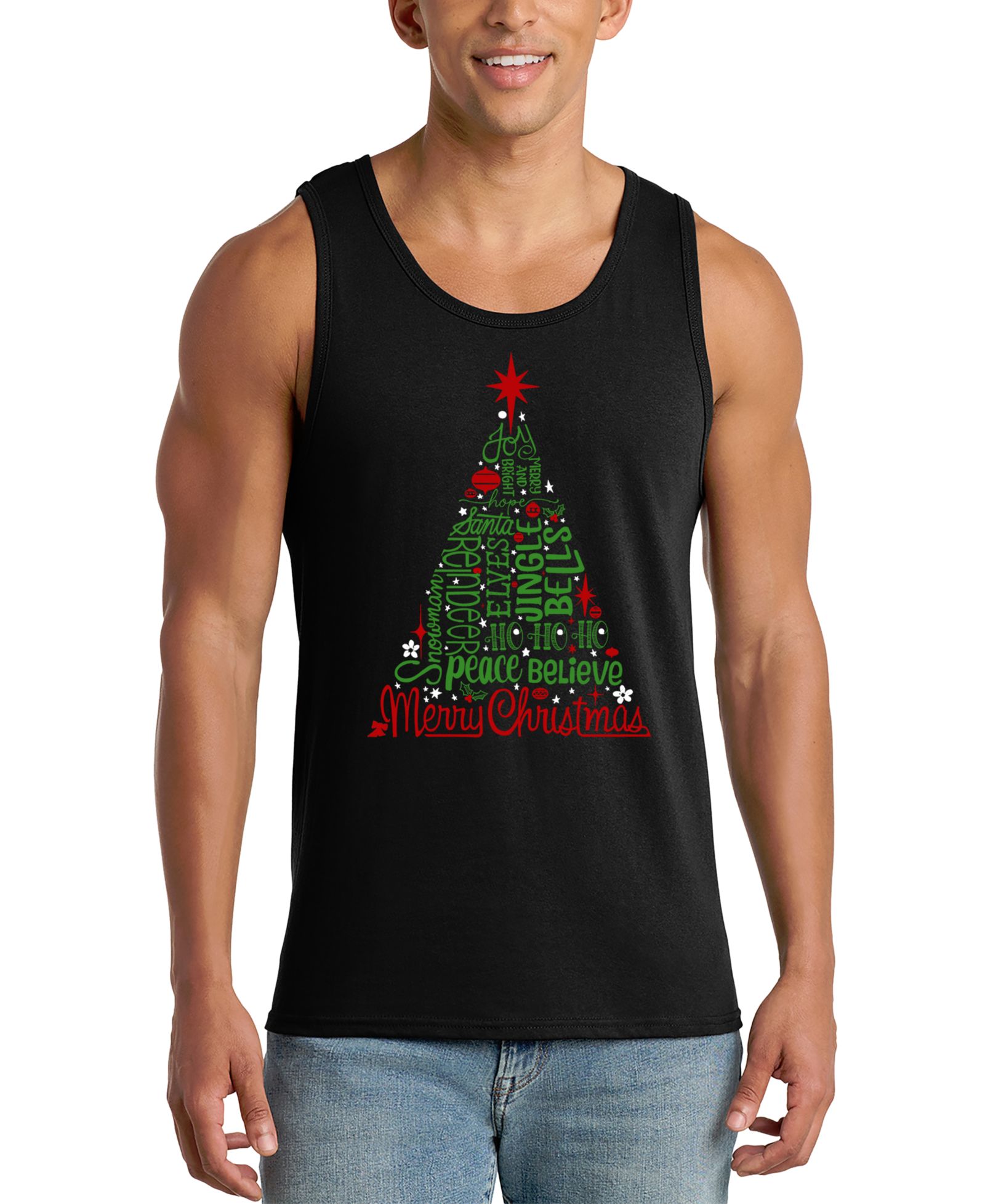 Мужской майка LA Pop Art с принтом Christmas Tree