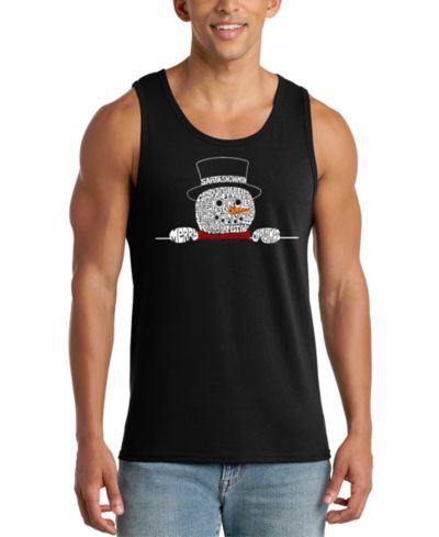 Мужская майка LA Pop Art Peeking Snowman Word Art Graphic Tank Top