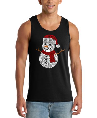 LA Pop Art Мужской топ без рукавов Snowman Christmas Word Art