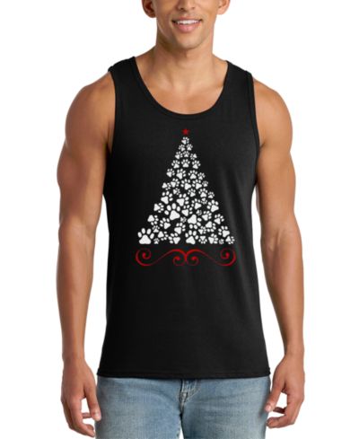 Мужской топ LA Pop Art Christmas Tree Paws Word Art Graphic Tank Top