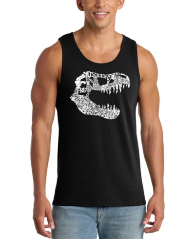 Майка LA Pop Art Men's T-Rex Skull Word Art Graphic Tank Top