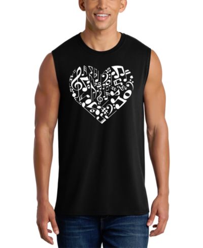 LA Pop Art Мужской майка Tank Top с графикой Musical Notes Heart