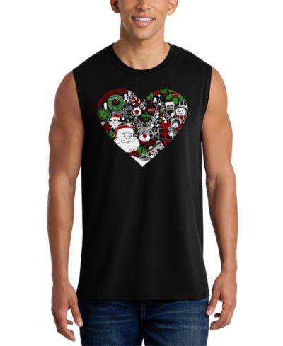 Мужская майка LA Pop Art Christmas Heart Santa Word Art