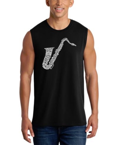 LA Pop Art Мужской майка-алкоголичка Saxophone Music Word Art Graphic