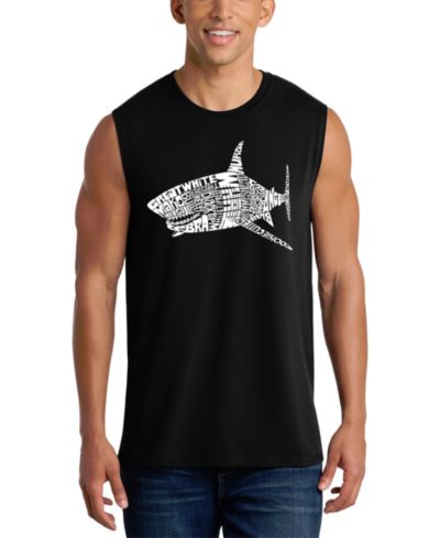 LA Pop Art Мужской топ Shark Word Art