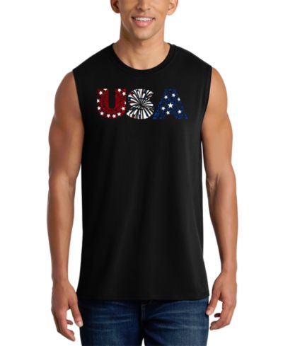 LA Pop Art Мужской майка USA Fireworks Flag