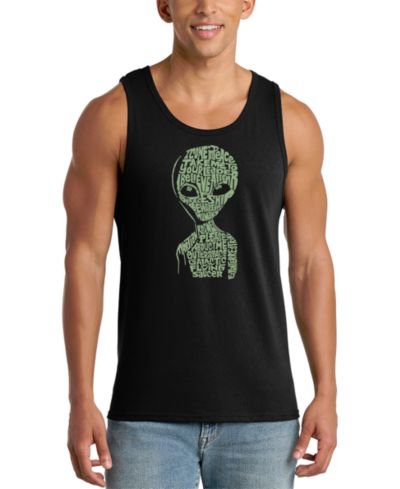 LA Pop Art Мужской топ без рукавов с графикой Alien Head