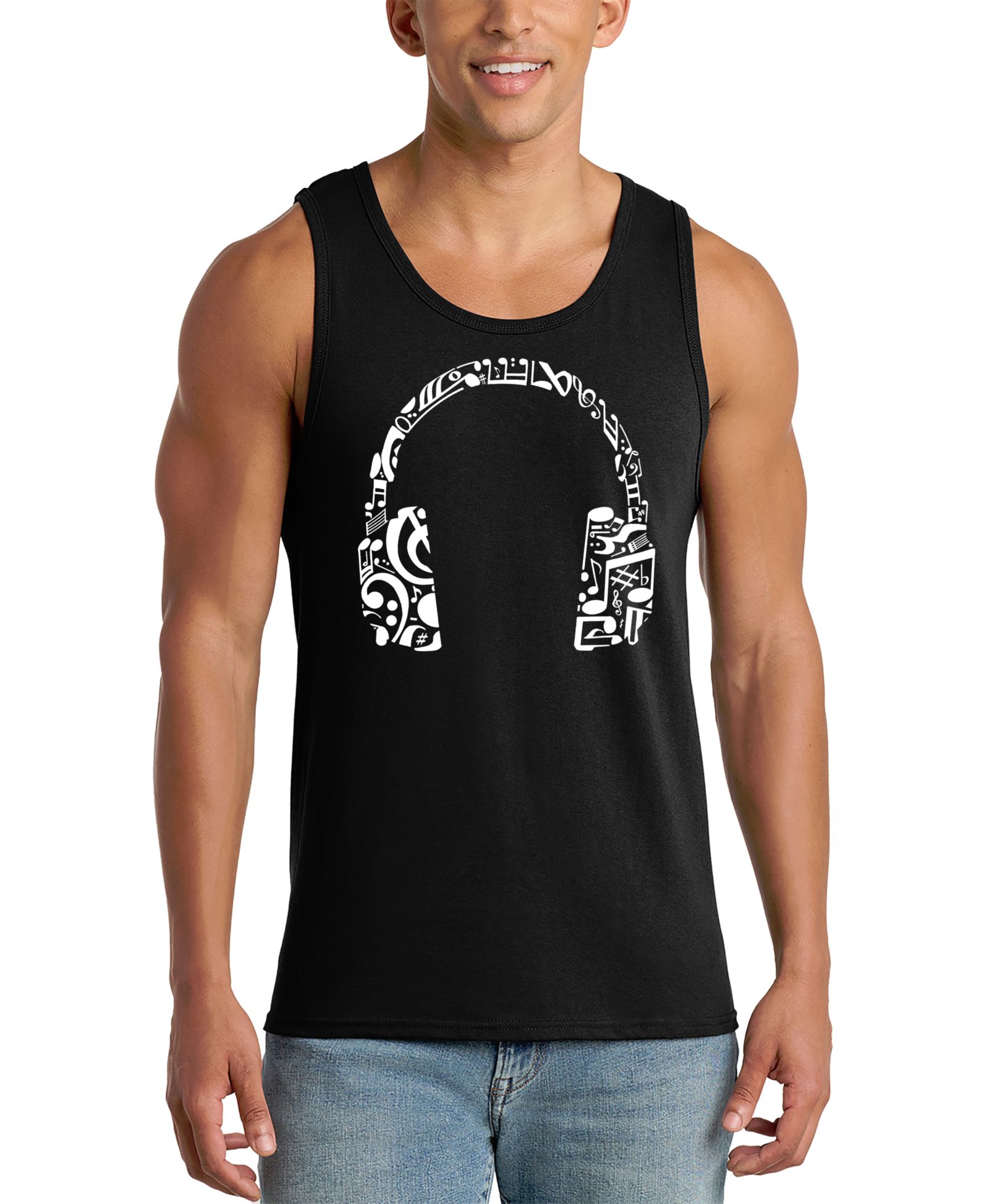 Майка LA Pop Art Men's Headphones Music Word Art