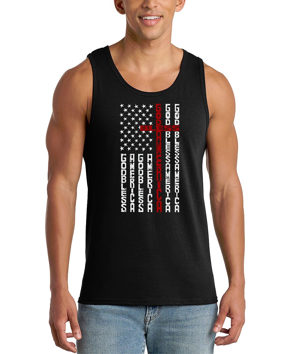 Мужская майка LA Pop Art God Bless America Cross Faith Graphic Tank Top