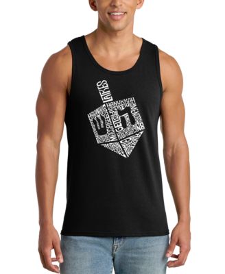 LA Pop Art Men's Dreidel Hanukkah Word Art Graphic Tank Top