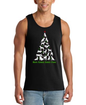 Мужской топ без рукавов LA Pop Art Santa Claus Dog Tree Word Art Graphic