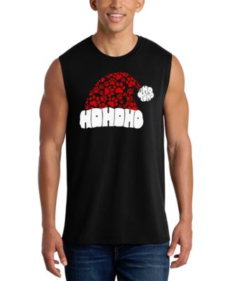 LA Pop Art Men's Santa Hat Word Art Graphic Tank Top
